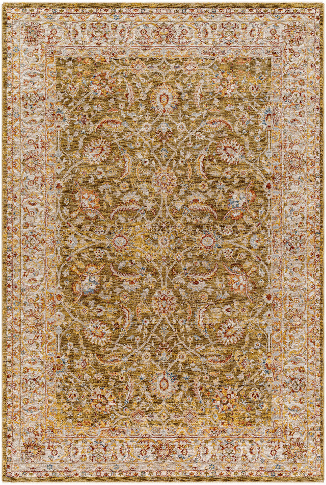 Surya Mona Lisa Mni-2306 Olive, Light Sage, Mustard, Tan, Rust, Burgandy Rug.