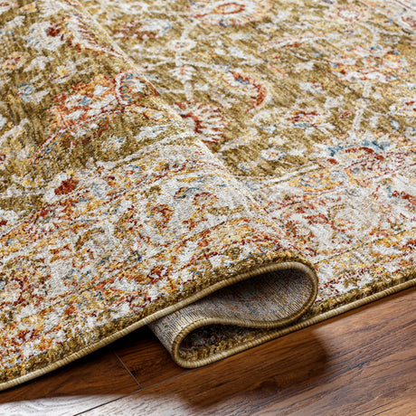 Surya Mona Lisa Mni-2306 Olive, Light Sage, Mustard, Tan, Rust, Burgandy Rug.