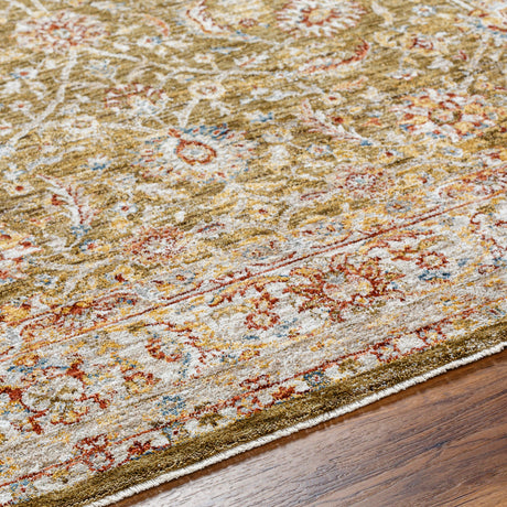 Surya Mona Lisa Mni-2306 Olive, Light Sage, Mustard, Tan, Rust, Burgandy Rug.