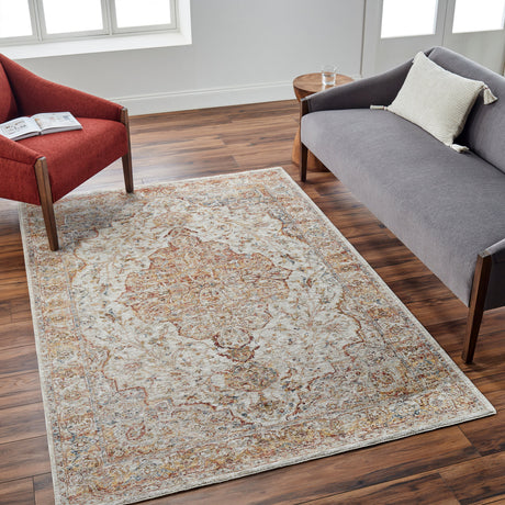 Surya Mona Lisa Mni-2308 Light Sage, Tan, Mustard, Rust, Sage, Dark Blue Rug.