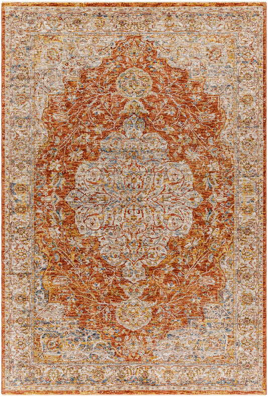 Surya Mona Lisa Mni-2309 Light Sage, Rust, Tan, Mustard, Dark Blue, Sage Area Rug