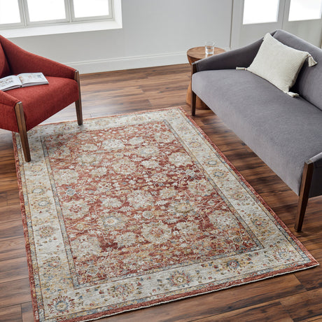 Surya Mona Lisa Mni-2315 Light Sage, Tan, Rust, Mustard, Burgandy, Dark Blue Rug.