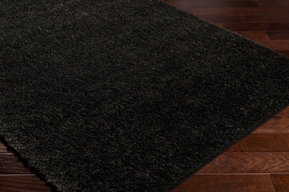 Surya Moda Shag Mog-2301 Jet Black, Onyx Area Rug