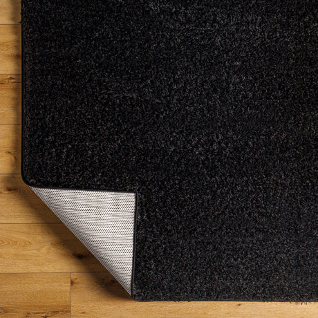 Surya Moda Shag Mog-2301 Jet Black, Onyx Rug.