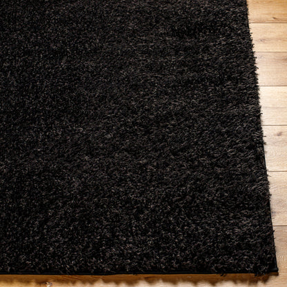 Surya Moda Shag Mog-2301 Jet Black, Onyx Area Rug