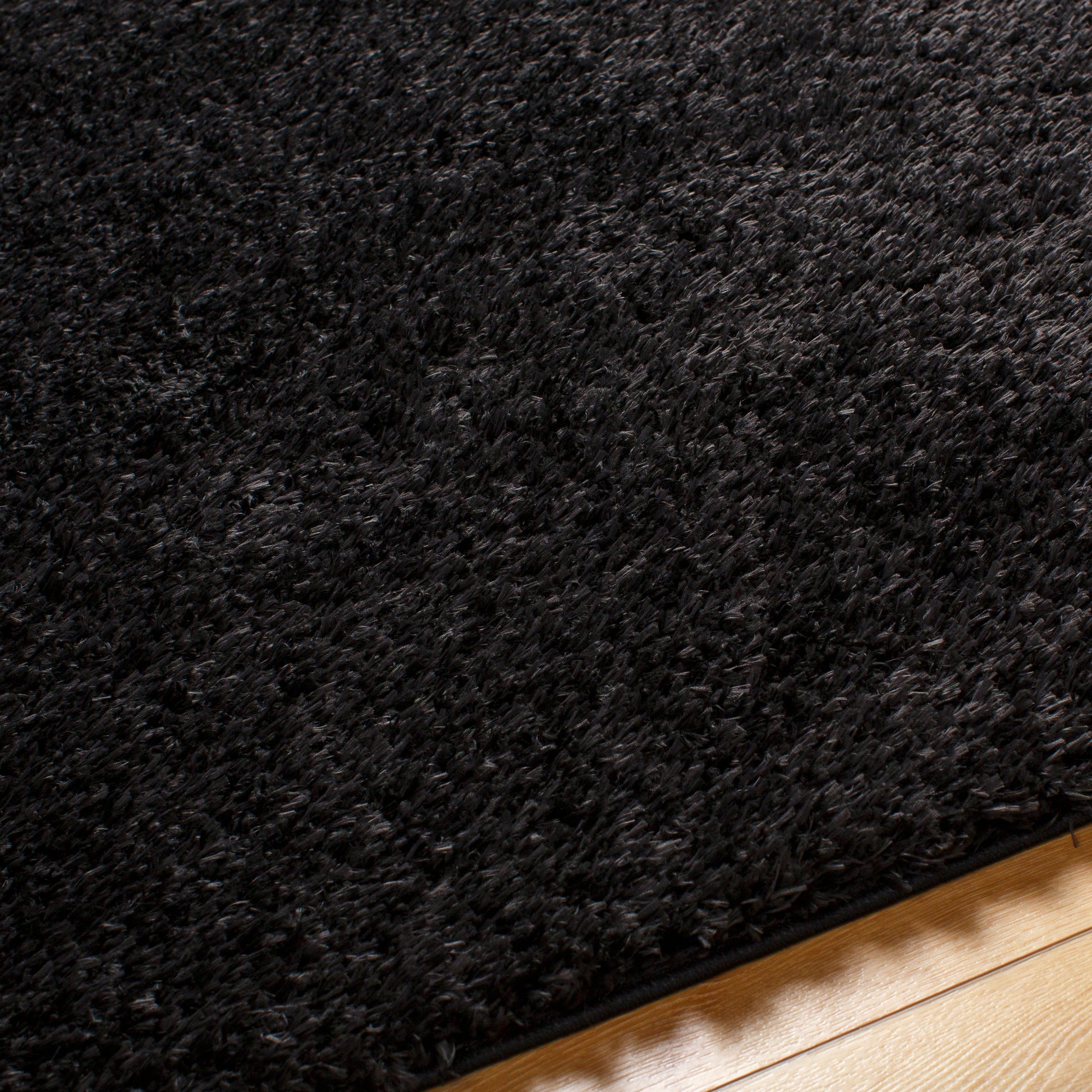 Surya Moda Shag Mog-2301 Jet Black, Onyx Area Rug