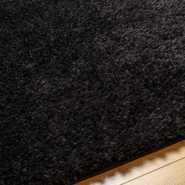 Surya Moda Shag Mog-2301 Jet Black, Onyx Rug.