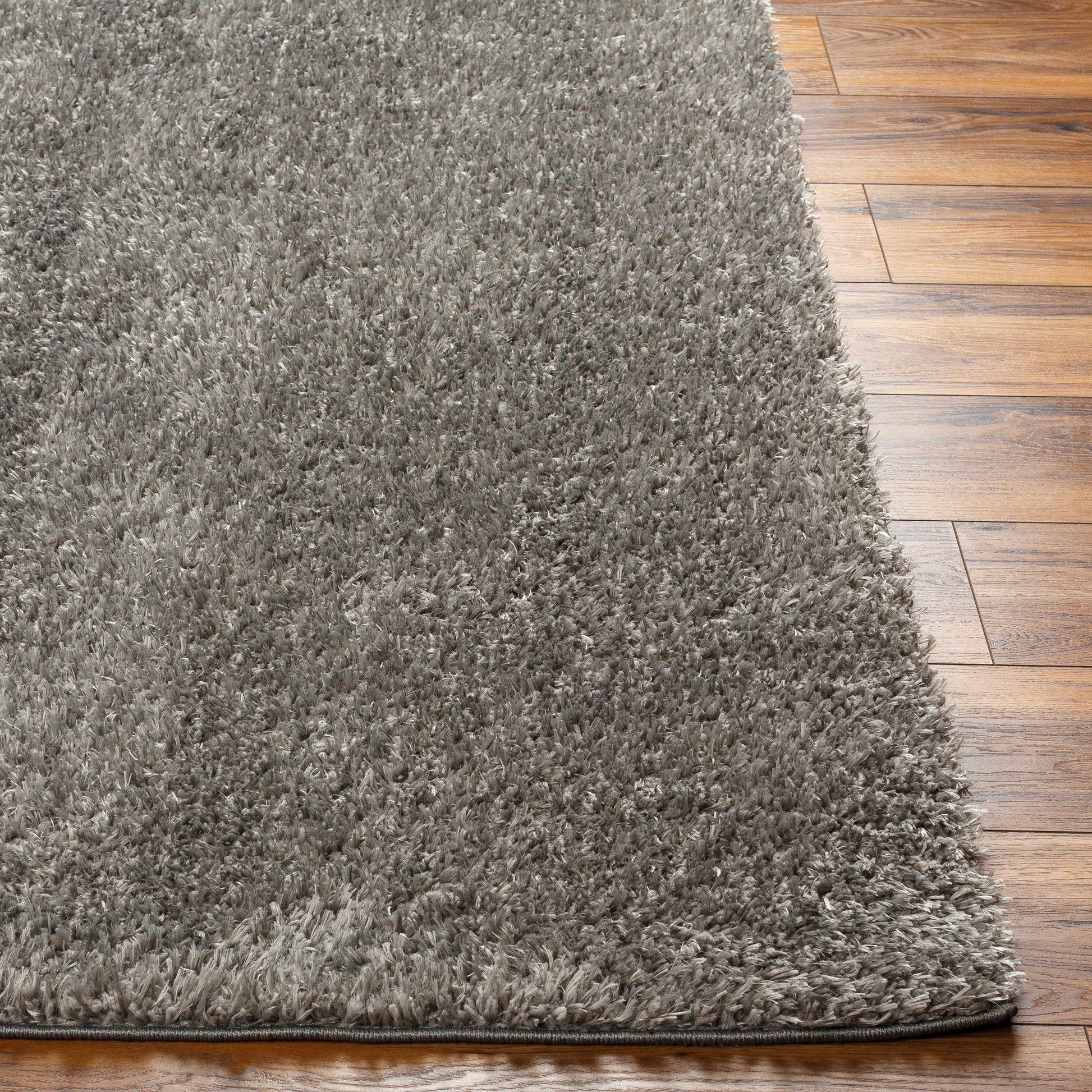 Surya Moda Shag Mog-2304 Grey, Dark Grey, Metallic - Silver Area Rug