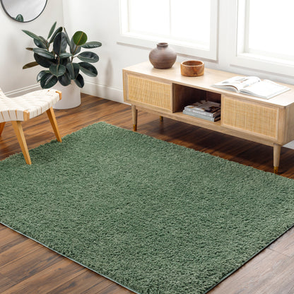 Surya Moda Shag Mog-2306 Lunar Green, Dark Grey, Medium Grey, Sage Area Rug