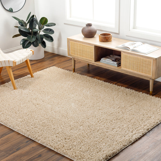 Surya Moda Shag Mog-2308 Pearl, Natural, Desert Tan, Ash Rug.