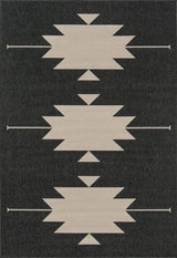 Momeni Baja Minimalist Aztec Baj34 Charcoal Rugs - Momeni - baja0baj34chr1837