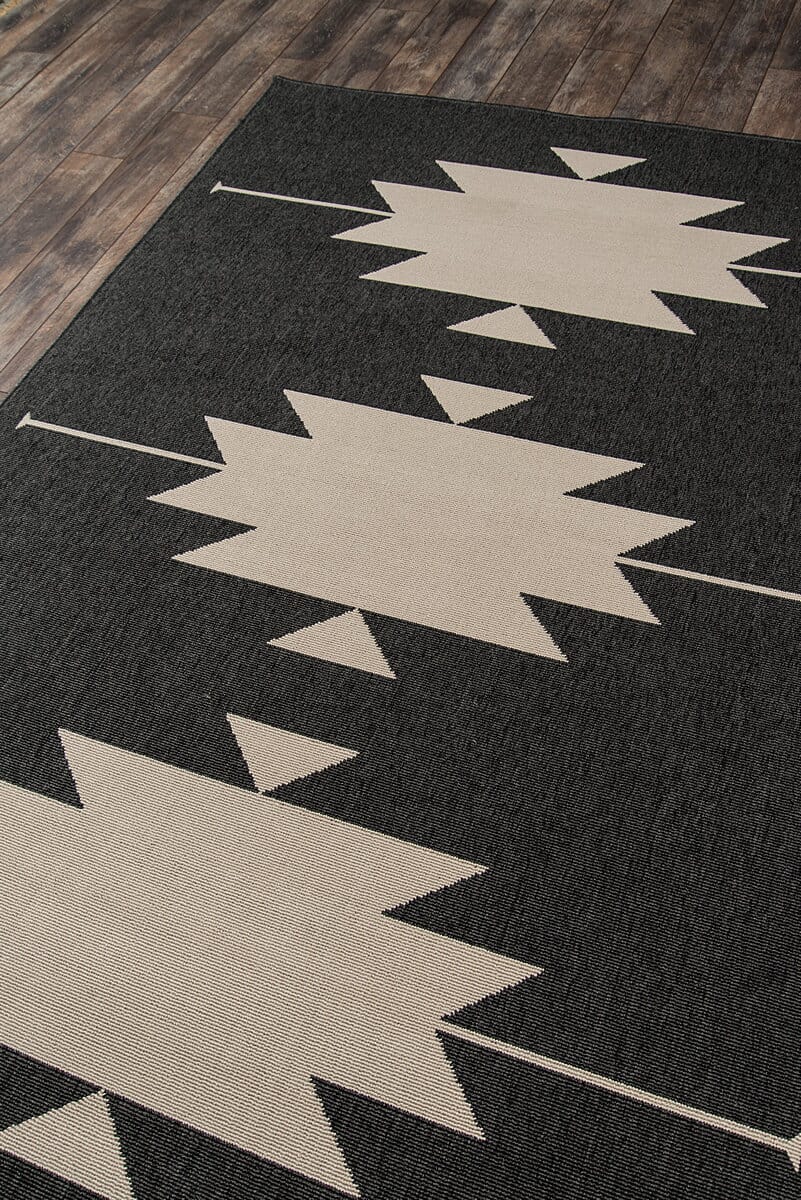 Momeni Baja Minimalist Aztec Baj34 Charcoal Rugs - Momeni - baja0baj34chr2376