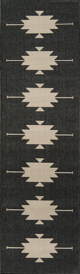 Momeni Baja Minimalist Aztec Baj34 Charcoal Rugs - Momeni - baja0baj34chr2376