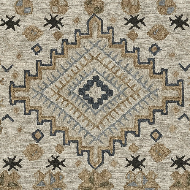 Momeni Tangier Tan - 1 Blue Rug - Momeni - tangitan - 1blu2380