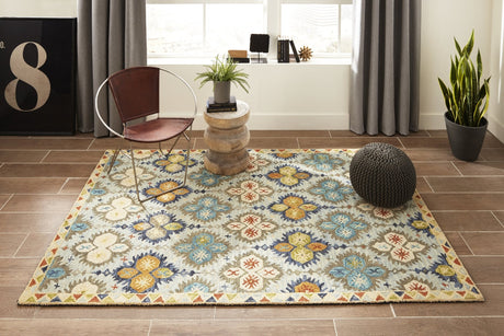 Momeni Tangier Tan17 Blue Rug - Momeni - tangitan17blu2030