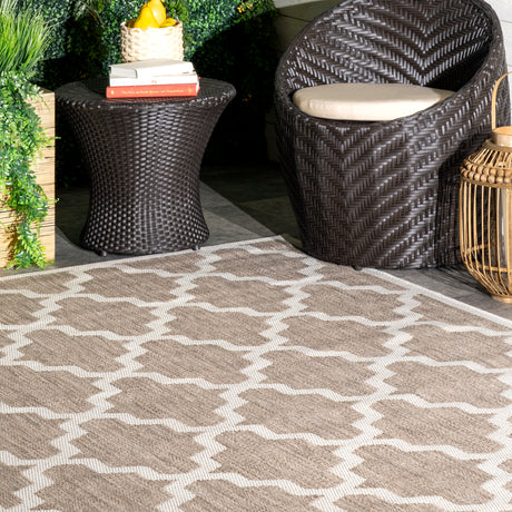 Nuloom Gina Moroccan Trellis Owdn06A Taupe Rug.