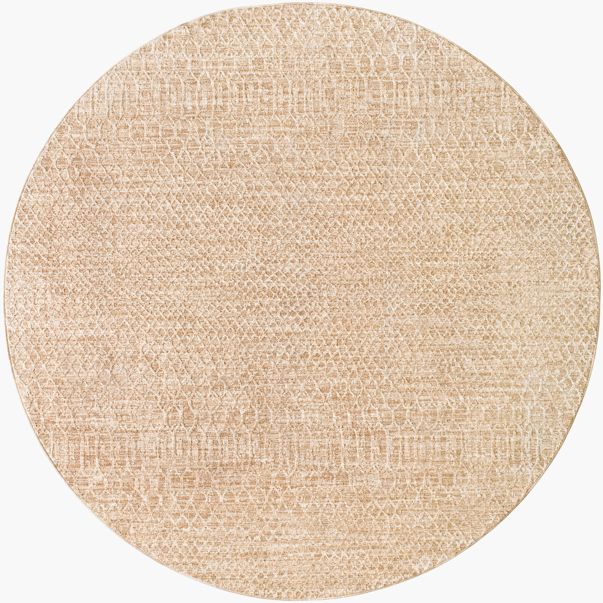 Livabliss Masterpiece Mpc-2302 Beige, Tan, Medium Brown Rug - round flat view