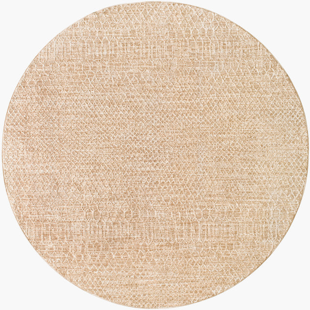 Livabliss Masterpiece Mpc-2302 Beige, Tan, Medium Brown Rug - round flat view