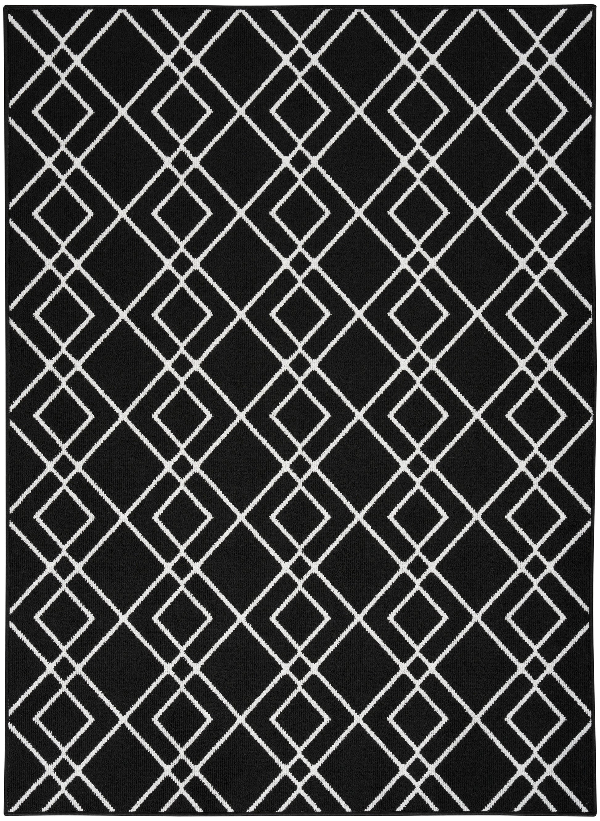 Nourison Modern Lines Mol01 Black Area Rug