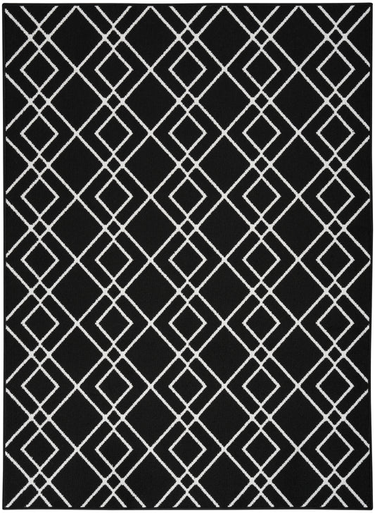 Nourison Modern Lines Mol01 Black Area Rug