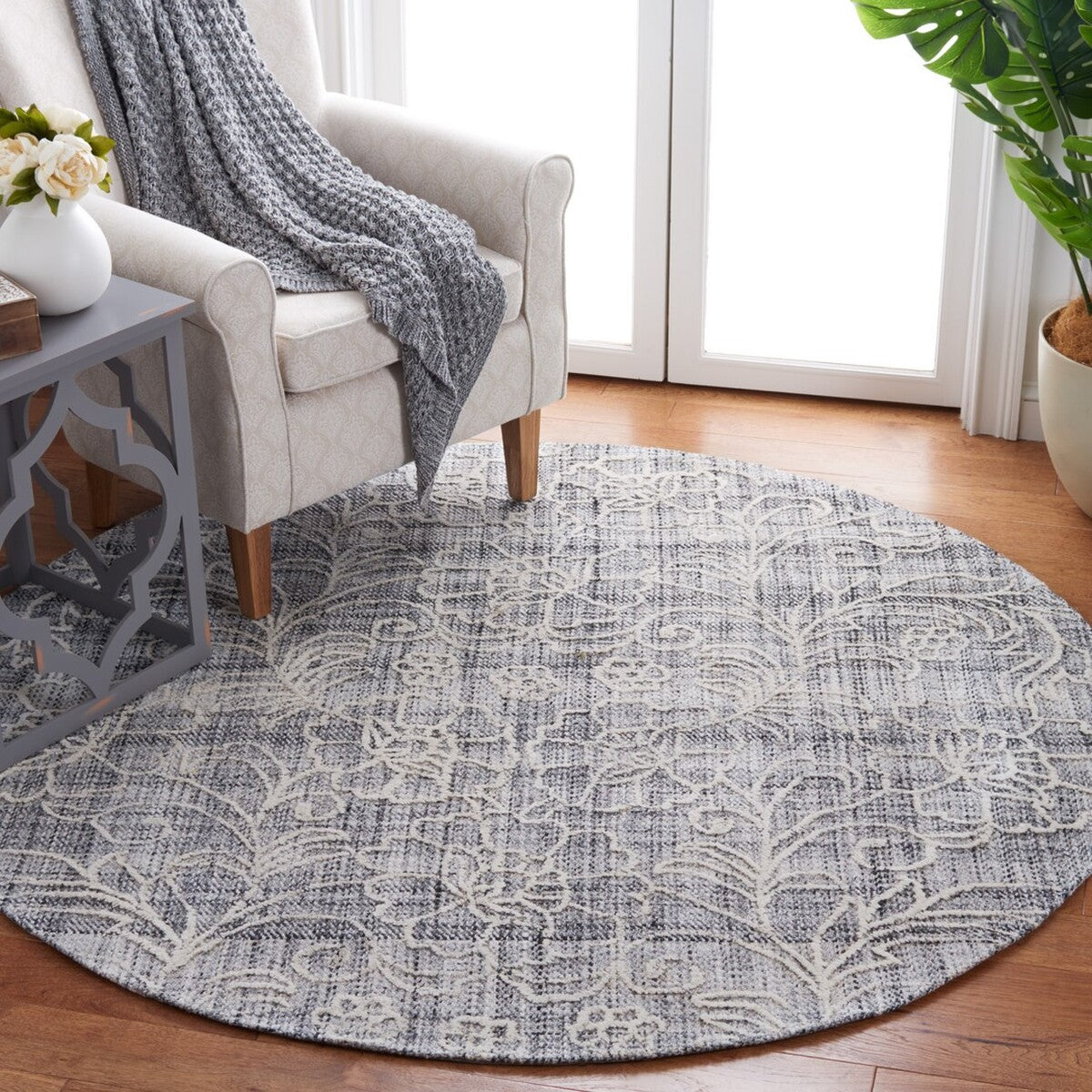 Safavieh Marbella Mrb323H Dark Grey/Ivory Area Rug