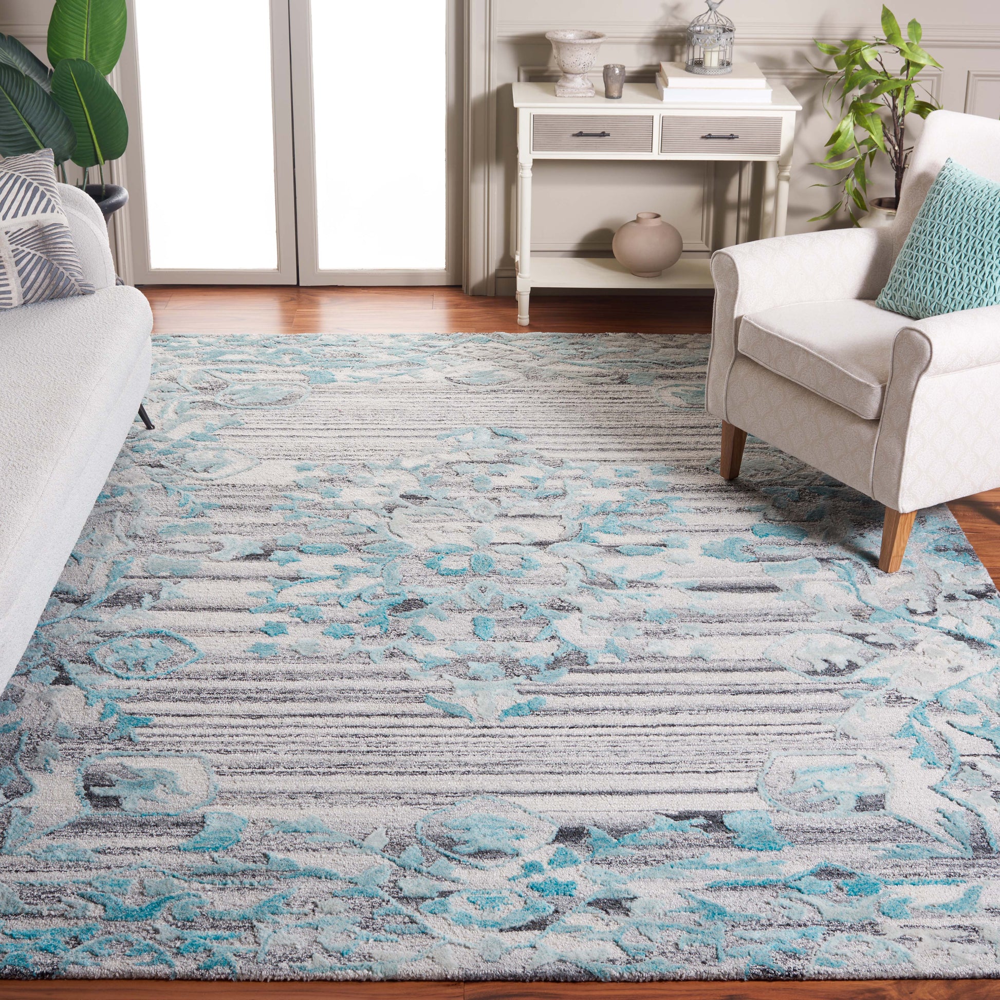 Safavieh Marquee Mrq122J Grey/Teal Area Rug