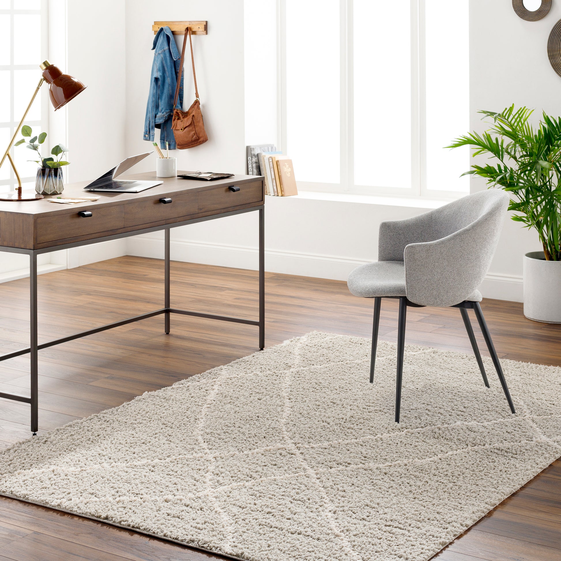 Surya Maryland Shag Msg-2303 Charcoal, Off-White Area Rug