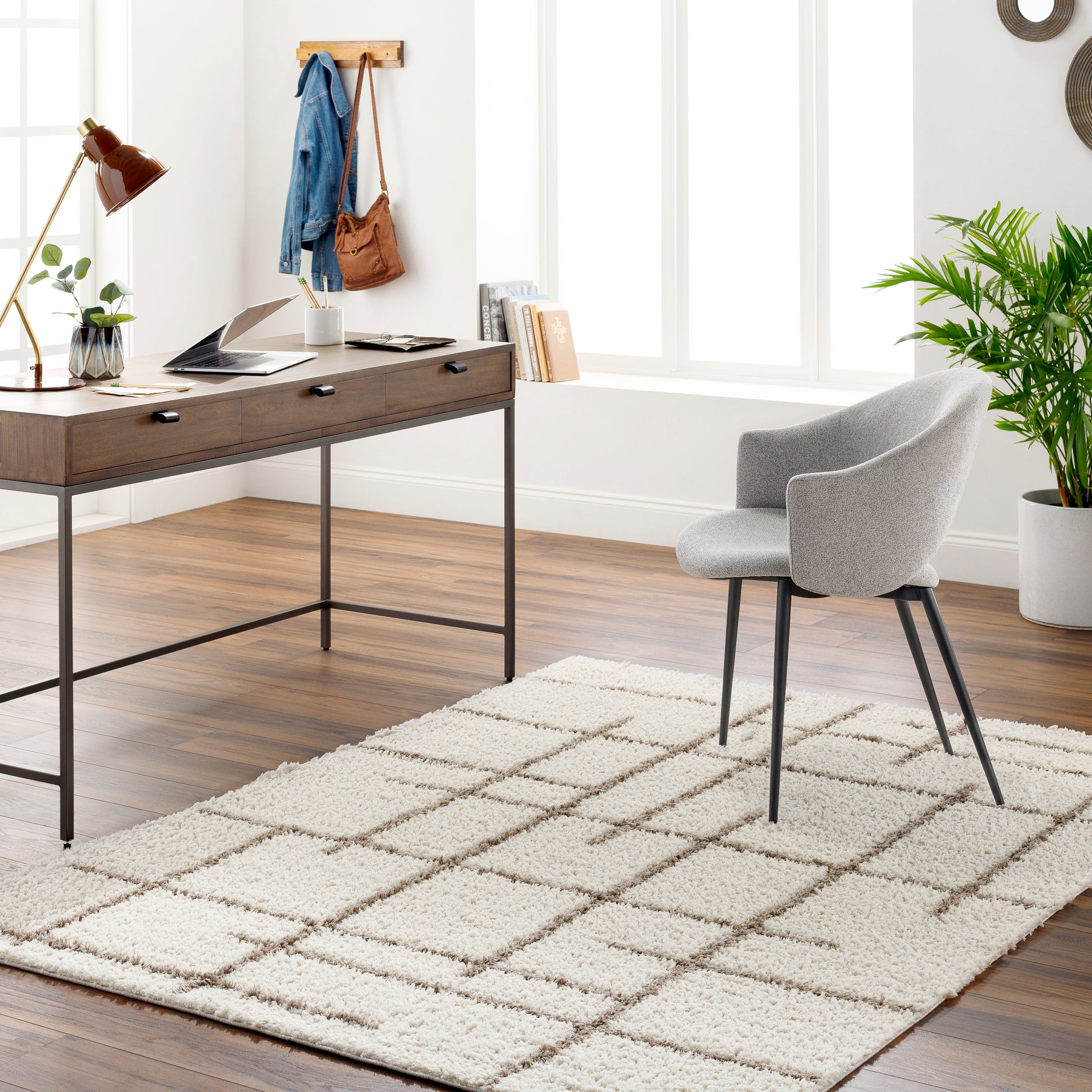 Surya Maryland Shag Msg-2304 Medium Gray, Off-White Area Rug