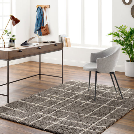 Surya Maryland Shag Msg-2305 Medium Gray, Dark Brown Rug.