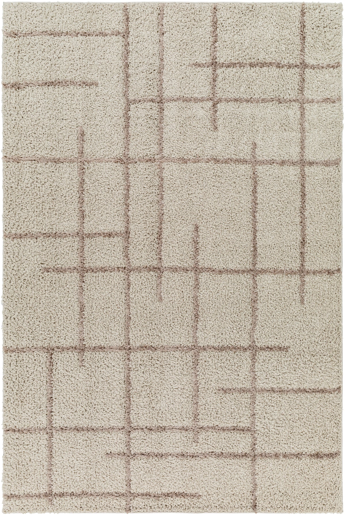 Surya Maryland Shag Msg-2306 Ivory, Dark Brown Rug.