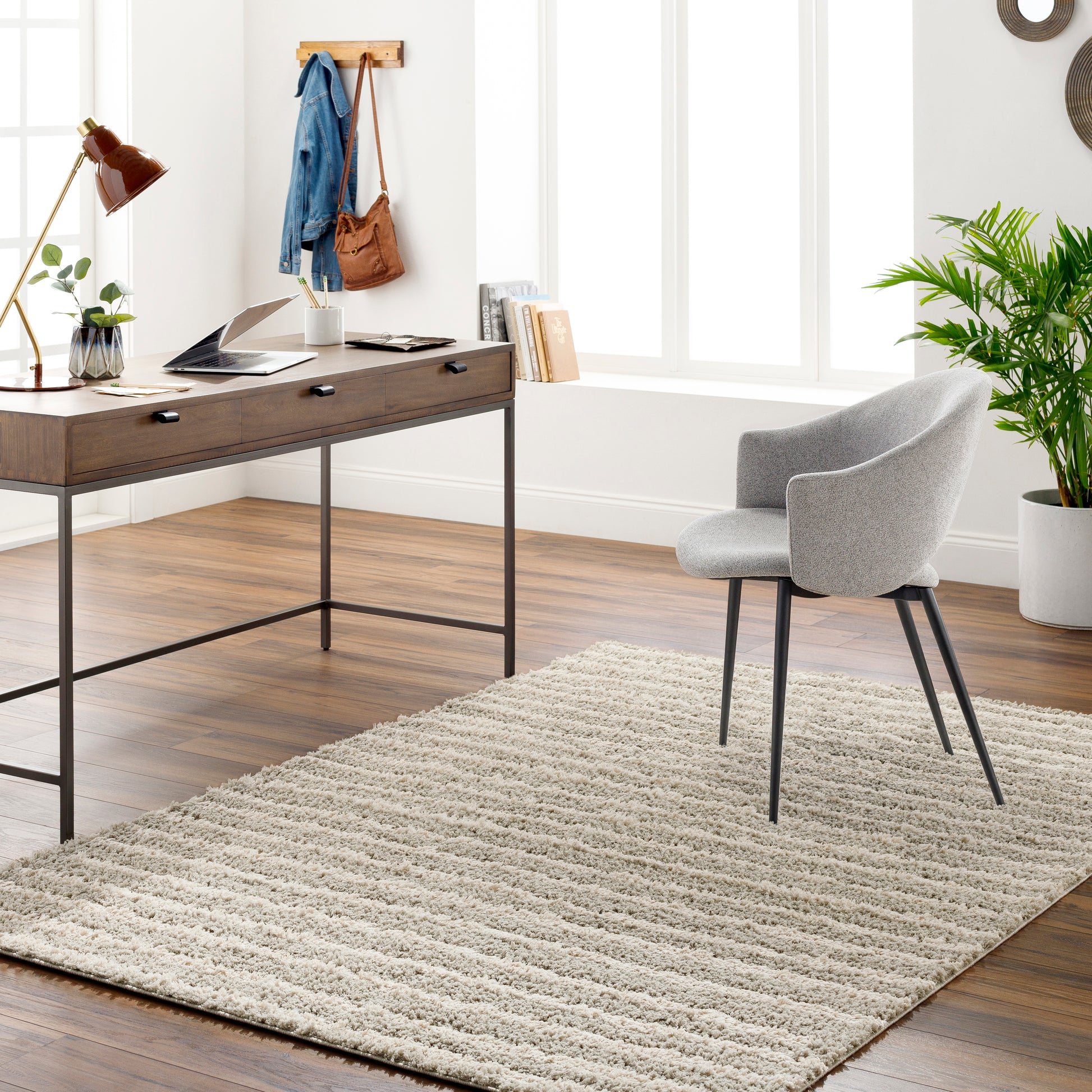 Surya Maryland Shag Msg-2309 Medium Gray, Off-White Area Rug