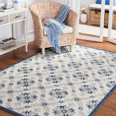 Safavieh Martha Stewart Msr4750Z Ivory/Blue Rug.