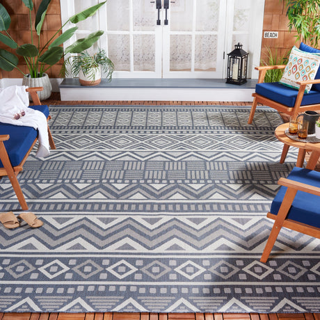 Safavieh Martha Stewart Indoor Outdoor Msro318N Navy/Creme Rug.
