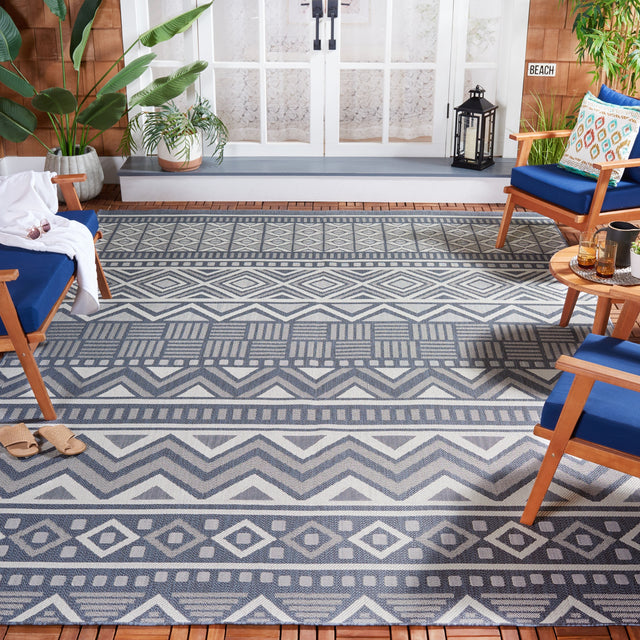 Safavieh Martha Stewart Indoor Outdoor Msro318N Navy/Creme Rug.