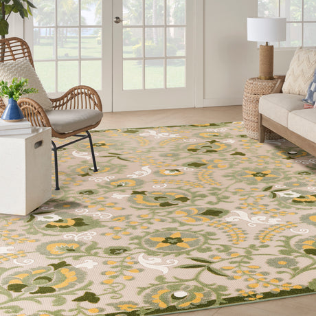 Nourison Aloha Alh17 Ivory Green Area Rug