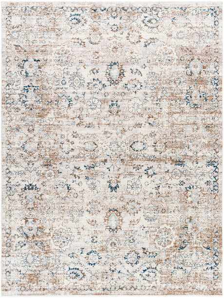 Surya Montreal Mtr-2304 Taupe, Cream, Gray, Teal, Dusty Sage Rug.