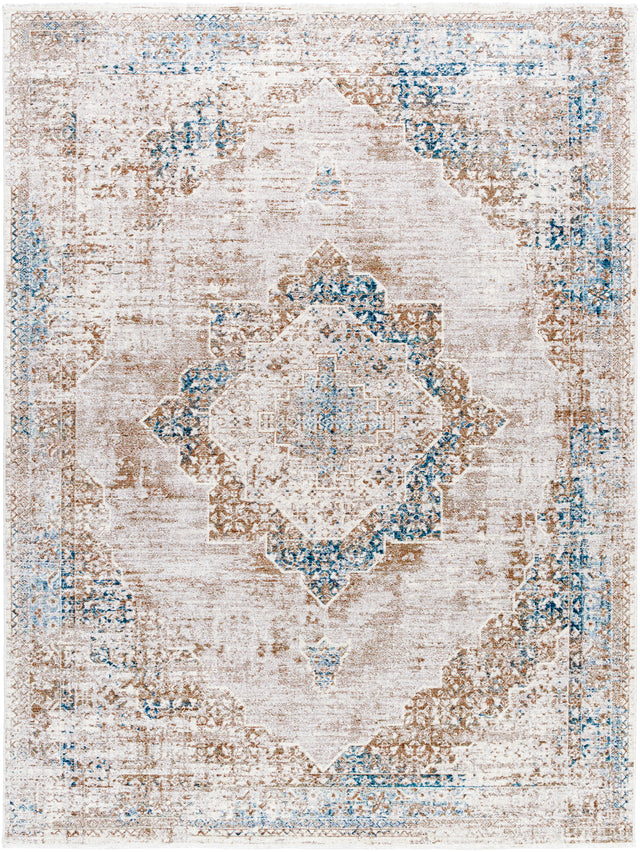 Surya Montreal Mtr-2305 Taupe, Gray, Teal, Dusty Sage, Cream Rug.