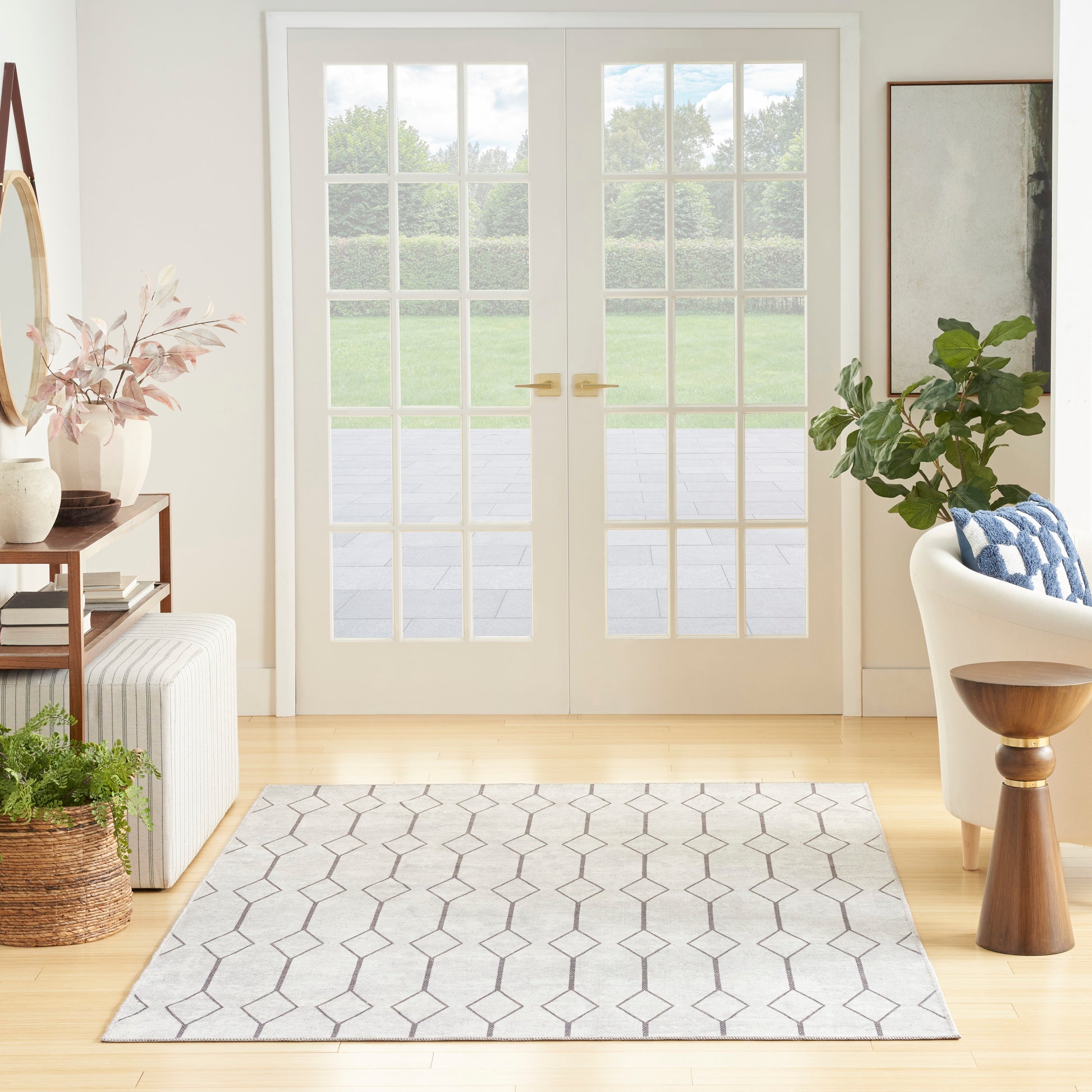 Nourison Machine Washable Series 1 X Nicole Curtis Sr107 Ivory/Grey Area Rug