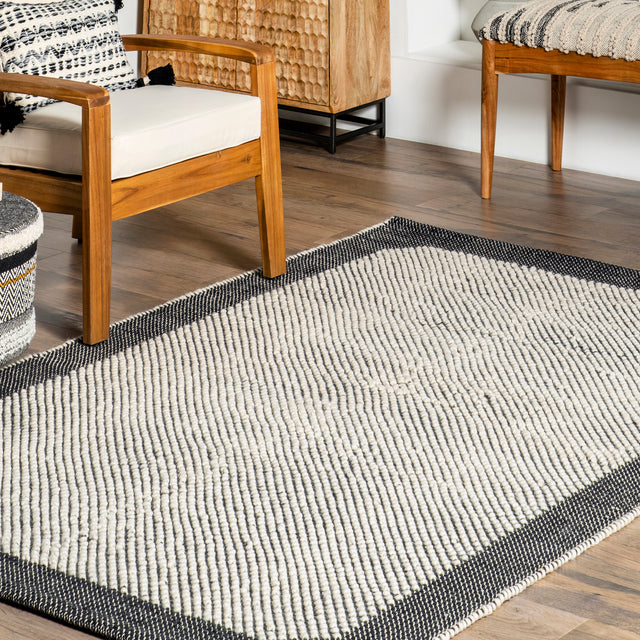 Nuloom Branna Casual Bordered Vemb01A Dark Gray Rug.