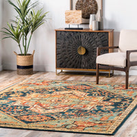 Nuloom Tabetha Tribal Rzin06A Green Area Rug