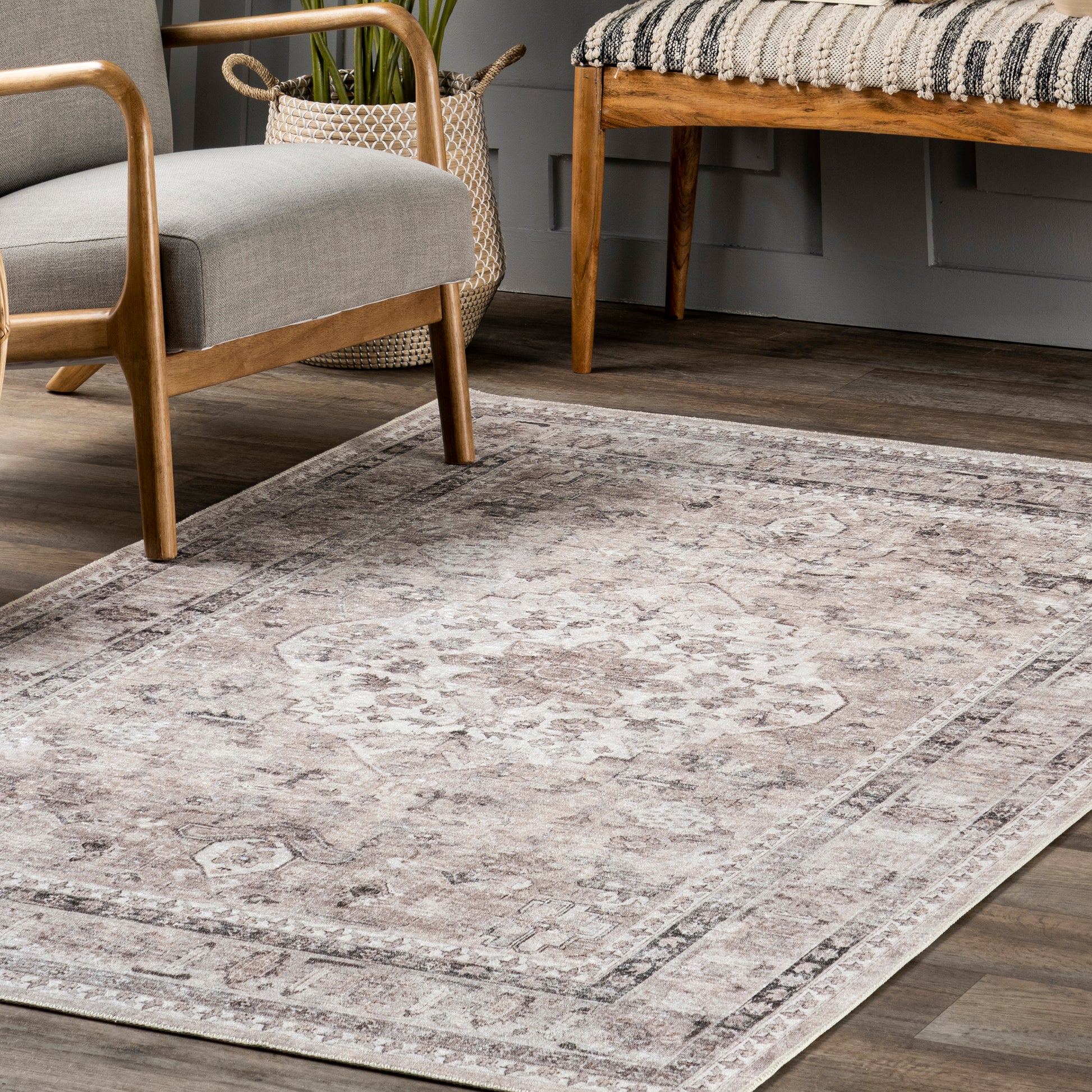 Nuloom Davi Faded Hjth03A Taupe Area Rug