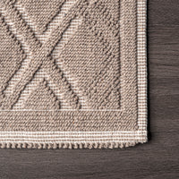 Nuloom Sheridan Textured Diamond Psko01C Beige Area Rug