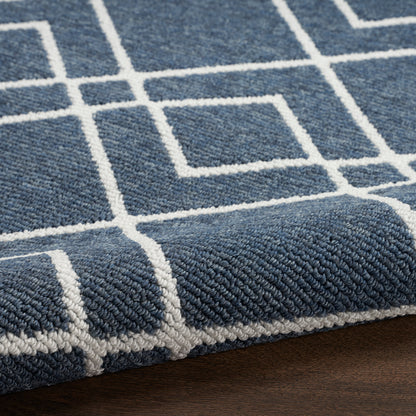 Nourison Modern Lines Mol01 Denim Area Rug