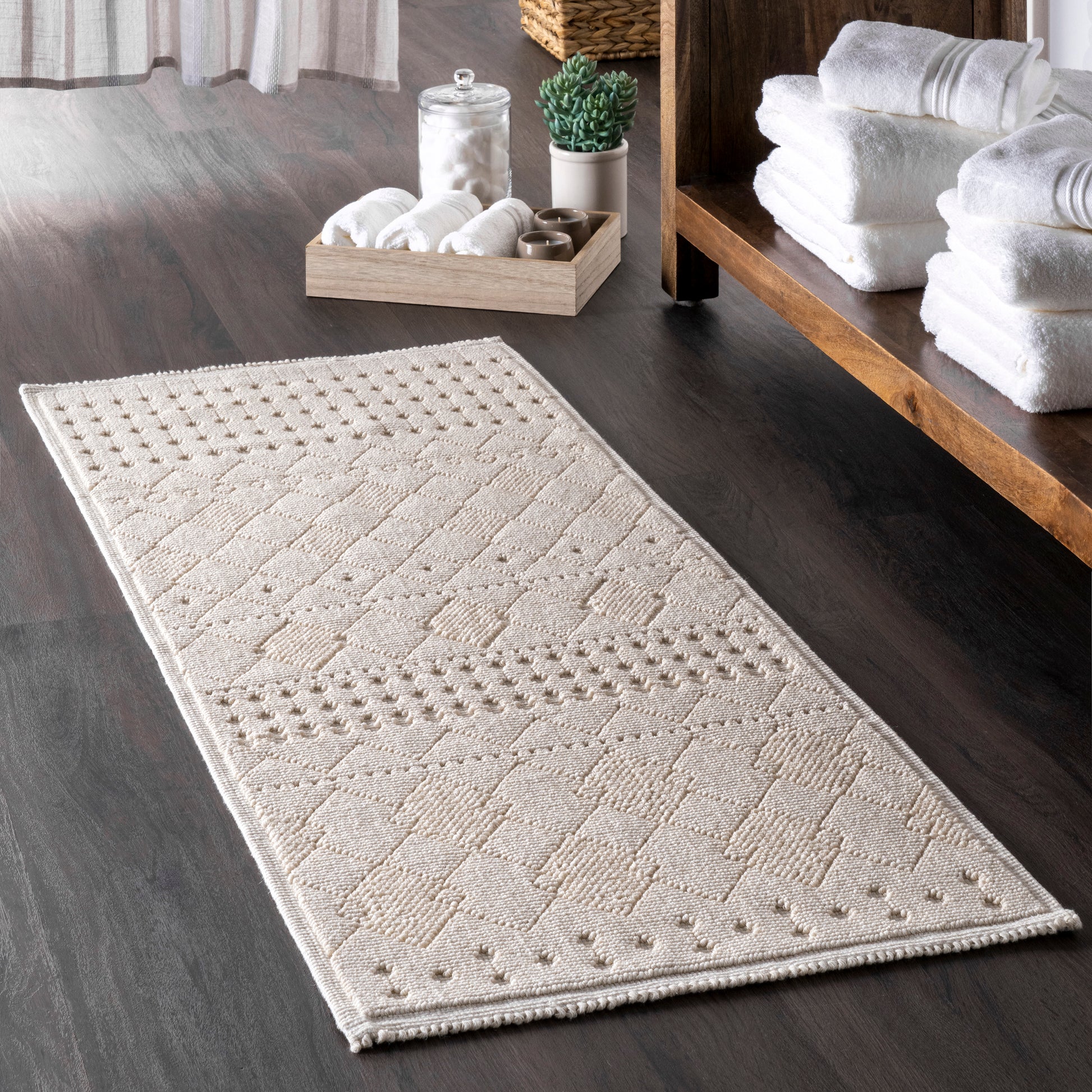 Nuloom Maverick Textured Moroccan Psko04B Ivory Area Rug