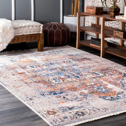 Nuloom Harriet Vintage Medallion Khmc04B Ivory Area Rug