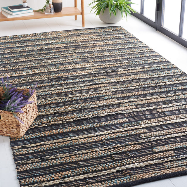 Safavieh Natural Fiber Nf380Z Black/Natural Rug.