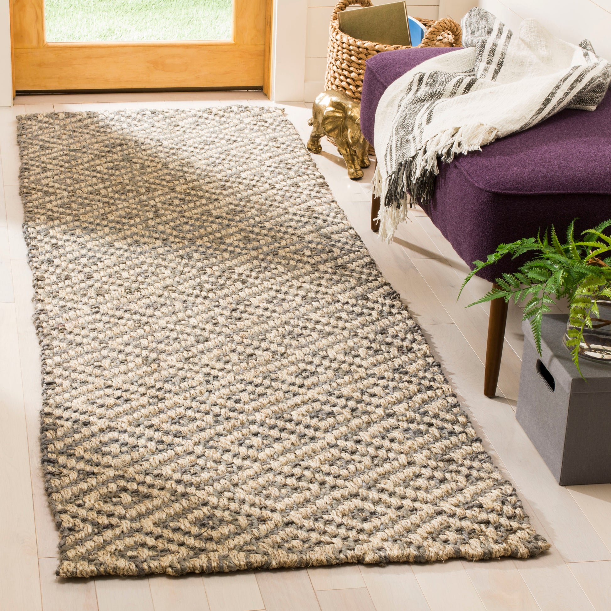 Safavieh Natural Fiber Nf478A Ivory/Grey Area Rug