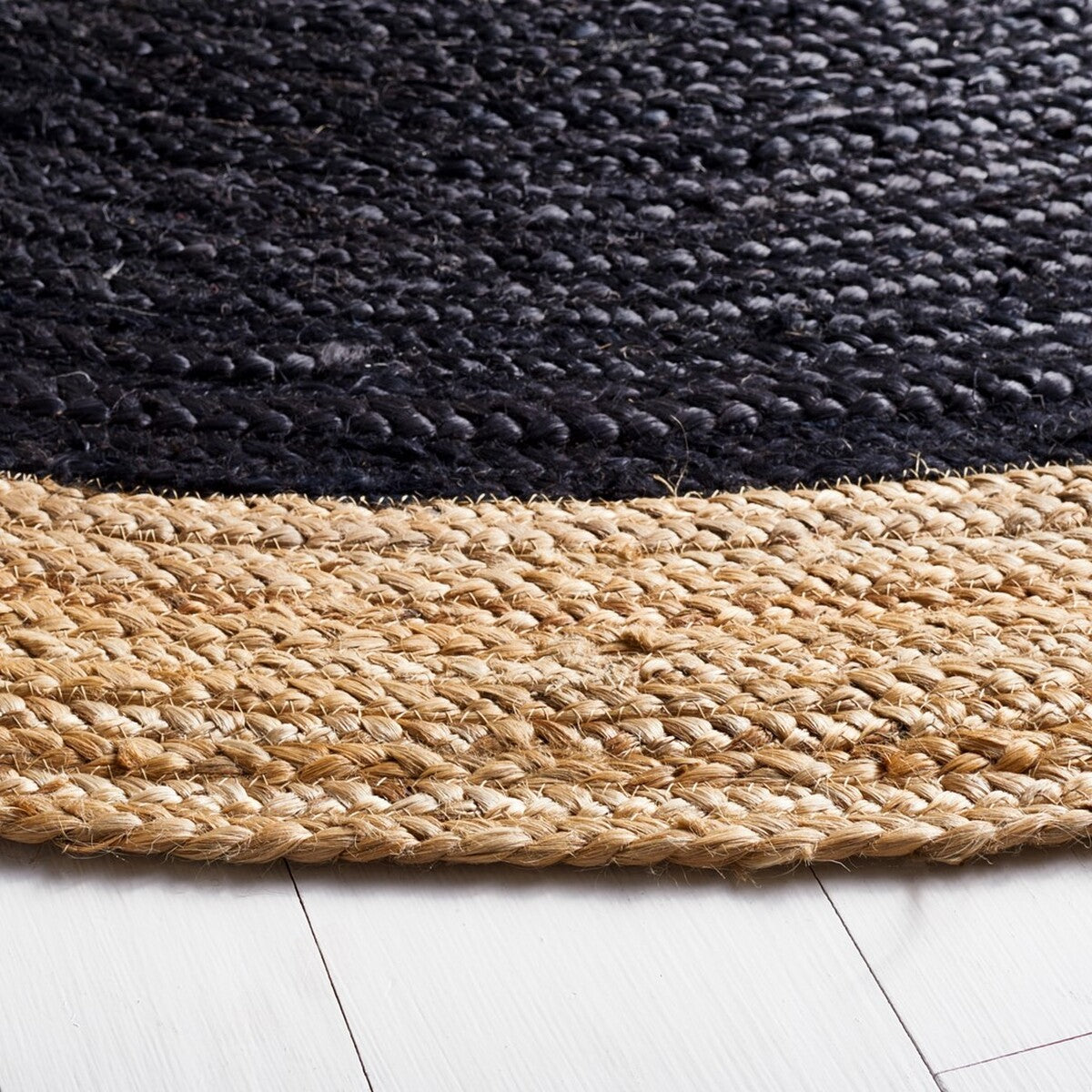 Safavieh Natural Fiber Nf801Z Black/Natural Rug.