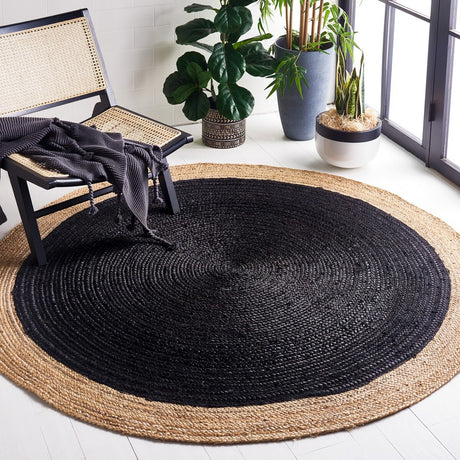 Safavieh Natural Fiber Nf801Z Black/Natural Rug.