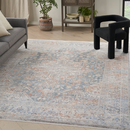 Nourison Elegant Heirlooms Elh01 Ivory Blue Area Rug